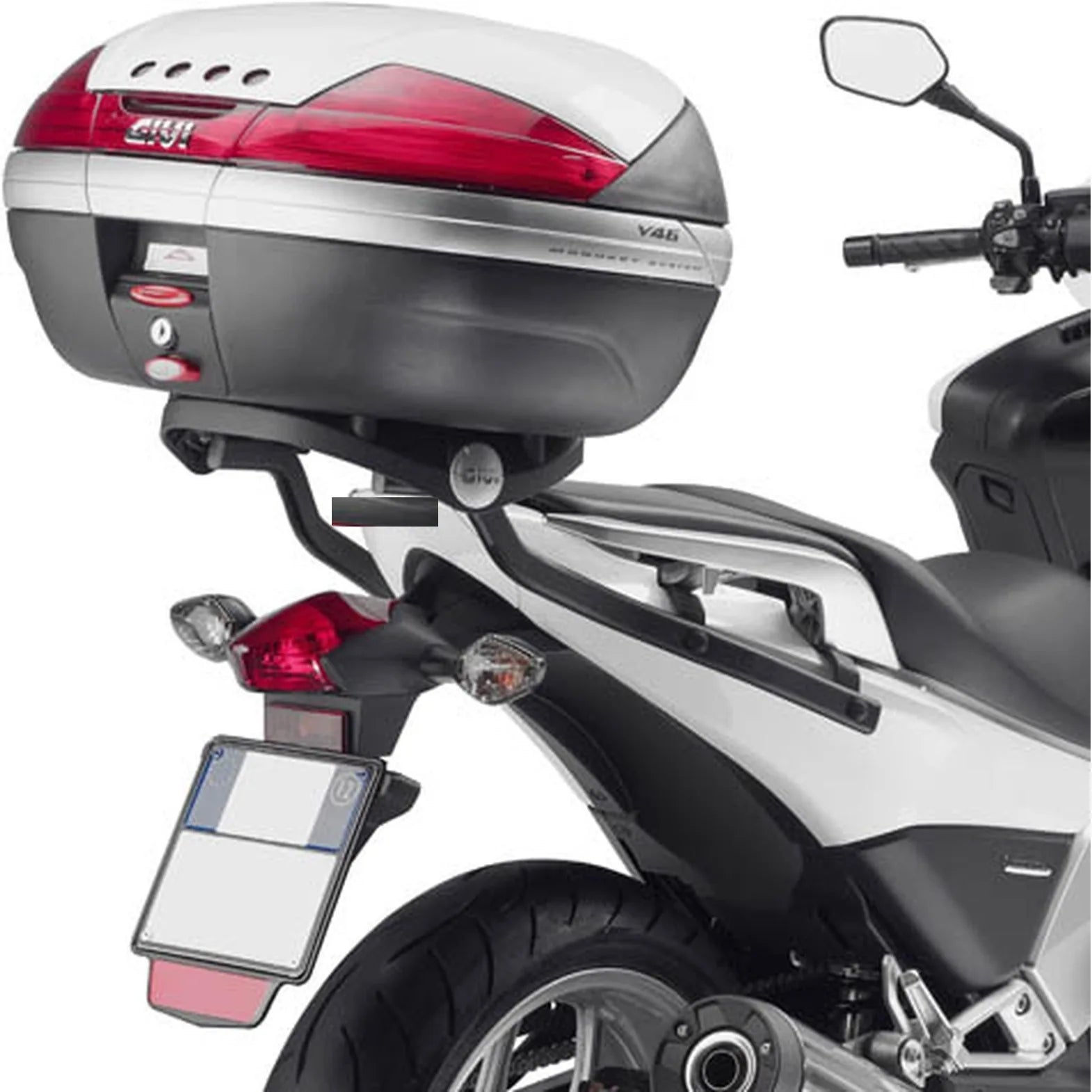 Motorradkoffer Monolock Schwarz 30 Lt C30N Technopolymer - Givi Kompatibel Mit Honda Integra 700 (2012-2013)