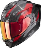 Integralhelm Für Motorrad Scorpion Exo Exo-1500 Carbon Air Carbon Fiber Schwarz Rot Platted Grösse M