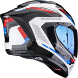 Full-Face Motorcycle Helmet Scorpion Exo Exo-1500 Air Ultra Tct White Red Blue Sleek Size Xxl