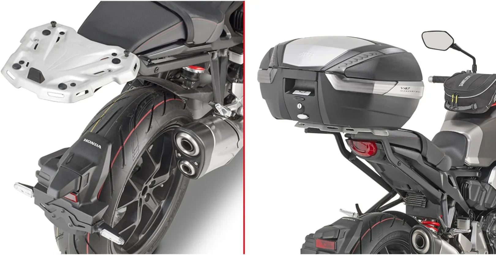 Motorradkoffer Monokey Trekker Aluminium Schwarz 52 Lt Trekker Aluminium - Givi Kompatibel Mit Honda Cb 1000 R (2021-2024)