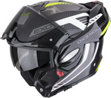 Klapphelm Für Motorrad Scorpion Exo Exo-Tech Evo Carbon Carbon Fiber Schwarz Neongelb Cosy Grösse Xs