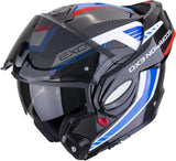 Klapphelm Für Motorrad Scorpion Exo Exo-Tech Evo Carbon Carbon Fiber Schwarz Blau Rot Cosy Grösse L
