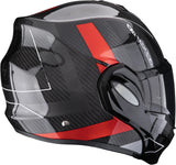 Klapphelm Für Motorrad Scorpion Exo Exo-Tech Evo Carbon Carbon Fiber Schwarz Rot Cad Grösse Xs