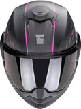 Klapphelm Für Motorrad Scorpion Exo Exo-Tech Evo Polycarbonate Mattschwarz Rosa Socius Grösse M