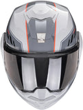 Klapphelm Für Motorrad Scorpion Exo Exo-Tech Evo Polycarbonate Grau Rot Socius Grösse Xs