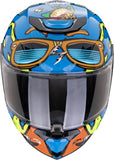 Integralhelm Für Motorrad Scorpion Exo Exo-Jnr Air Polycarbonate Blau Orange Fun Grösse M
