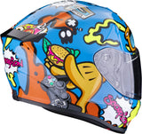 Integralhelm Für Motorrad Scorpion Exo Exo-Jnr Air Polycarbonate Blau Orange Fun Grösse M