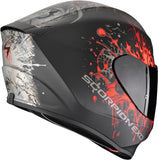 Integralhelm Für Motorrad Scorpion Exo Exo-391 Polycarbonate Mattschwarz Silber Rot Wolf Grösse Xxl