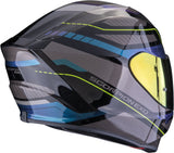Full-Face Motorcycle Helmet Scorpion Exo Exo-391 Polycarbonate Black Blue Leo Size L