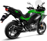 Auspuffendrohr Ohne Geräuschzulassung Nero Edelstahl Endkappe Carbon Fiber - Leovince Kompatibel Mit Kawasaki Versys 1000 (2019-2024)