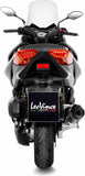 Komplette Auspuffanlage Ohne Katalysator Und Ohne Geräuschzulassung Nero Edelstahl Endkappe Carbon Fiber - Leovince Kompatibel Mit Yamaha X-Max 125 (2018-2020)