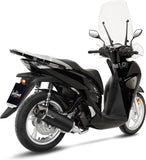 Komplette Abgasanlage Mit Katalysator Und Geräuschzulassung Nero Edelstahl Endkappe Carbon Fiber - Leovince Kompatibel Mit Honda Sh 125 I (2020-2023)