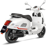Komplette Auspuffanlage Ohne Katalysator Und Ohne Geräuschzulassung Nero Edelstahl Endkappe Carbon Fiber - Leovince Kompatibel Mit Piaggio Vespa Gts 300 Hpe (2021-2024)