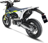 Komplette Auspuffanlage Ohne Katalysator Und Ohne Geräuschzulassung Nero Edelstahl Endkappe Carbon Fiber - Leovince Kompatibel Mit Husqvarna 701 Enduro - Lr (2021-2024)