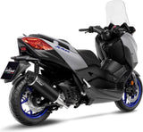 Komplette Abgasanlage Mit Katalysator Und Geräuschzulassung Nero Edelstahl Endkappe Carbon Fiber - Leovince Kompatibel Mit Yamaha X-Max 125 (2021-2024)