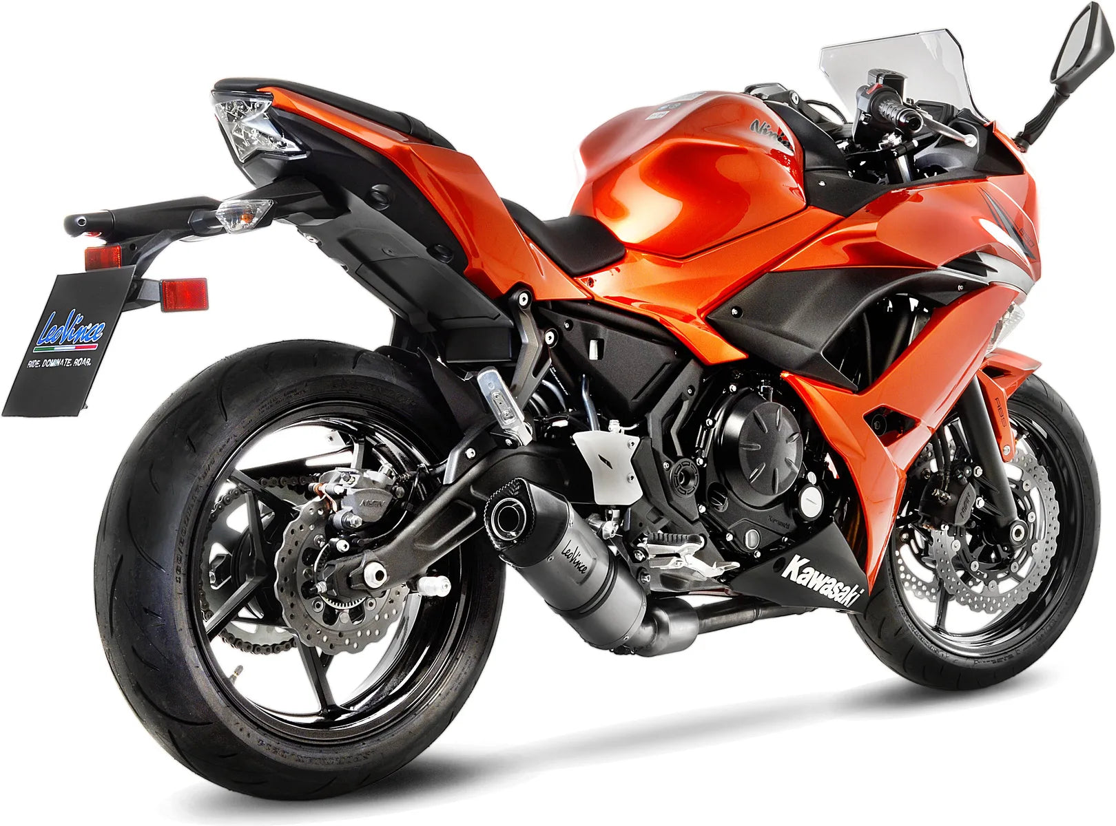 Komplette Abgasanlage Mit Katalysator Und Geräuschzulassung Lv One Evo Edelstahl Endkappe Carbon Fiber - Leovince Kompatibel Mit Kawasaki Ninja 650 (2020)