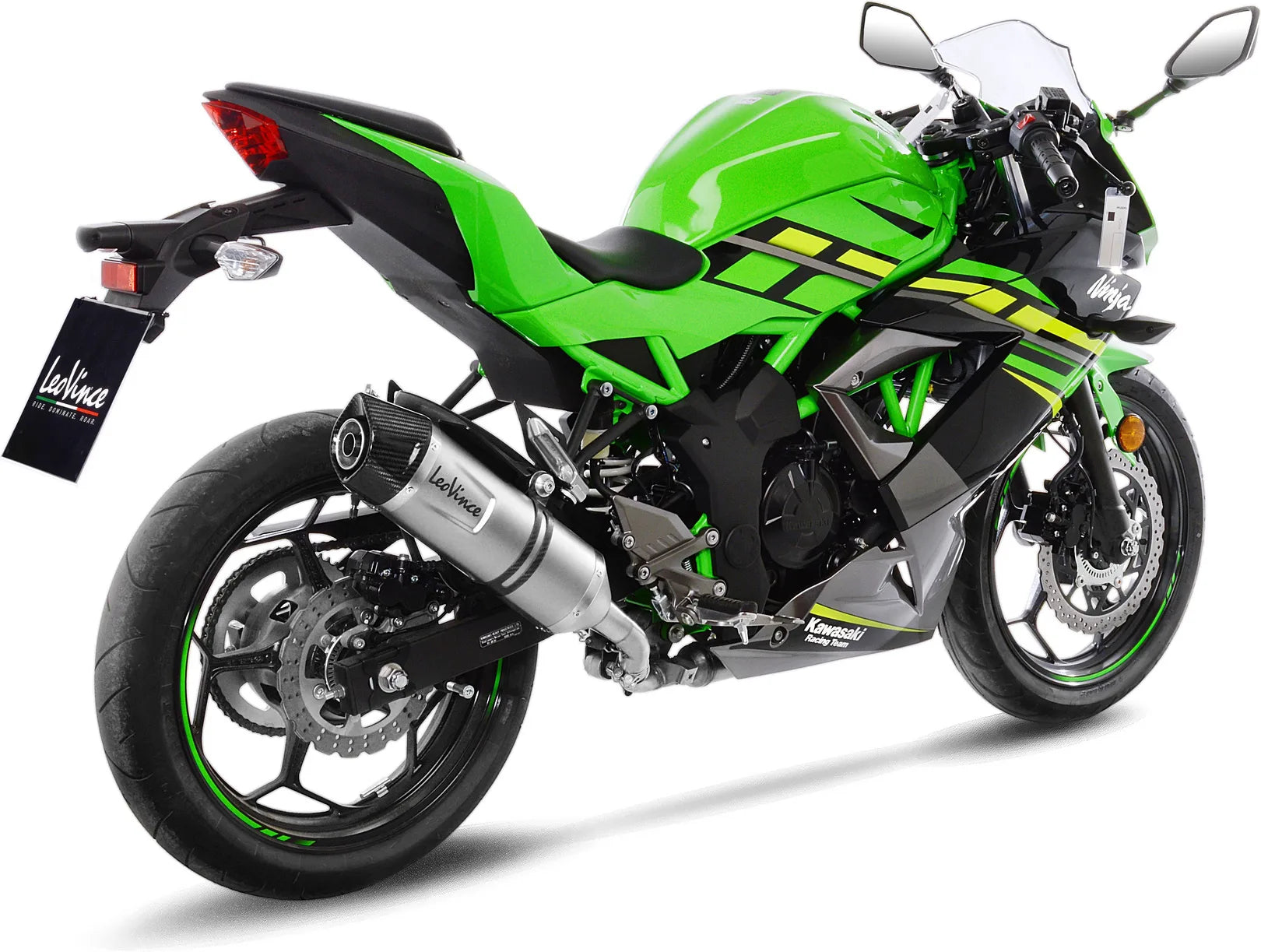 Auspuffendrohr Ohne Geräuschzulassung Lv One Evo Edelstahl Endkappe Carbon Fiber - Leovince Kompatibel Mit Kawasaki Ninja 125 (2019-2024)