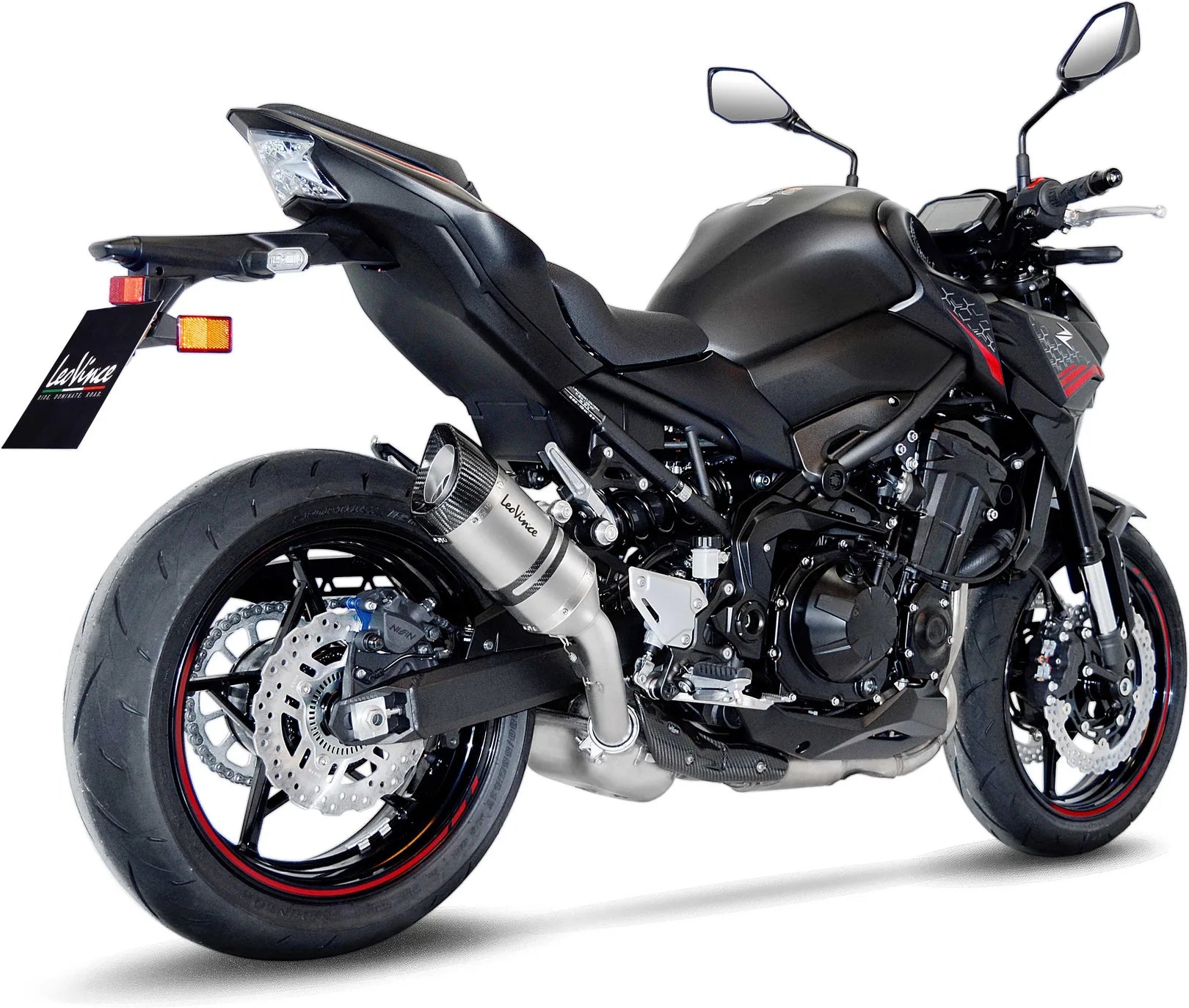Auspuffendstück Mit Geräuschzulassung Lv Pro Edelstahl Endkappe Carbon Fiber - Leovince Kompatibel Mit Kawasaki Z 900 (2020-2024)