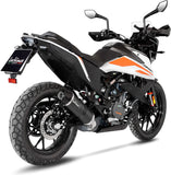 Auspuffendstück Mit Geräuschzulassung Lv One Evo Edelstahl Schwarz Endkappe Carbon Fiber - Leovince Kompatibel Mit Ktm 390 Adventure (2020-2024)