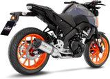 Complete Catalytic Exhaust System With Sound Certification Lv One Evo Stainless Steel Carbon Fiber End Cap - Leovince Compatible With Yamaha Yzf-R 125 (2021-2024)