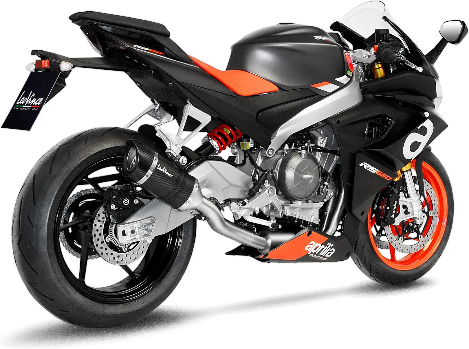Komplette Auspuffanlage Ohne Katalysator Und Ohne Geräuschzulassung Lv Pro Carbon Fiber Endkappe Carbon Fiber - Leovince Kompatibel Mit Aprilia Rs 660 (2021-2024)
