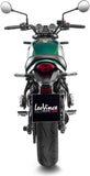 Complete Catalytic Exhaust System With Sound Certification Lv One Evo Steel Black Carbon Fiber End Cap - Leovince Compatible With Kawasaki Z 650 Rs (2022-2024)