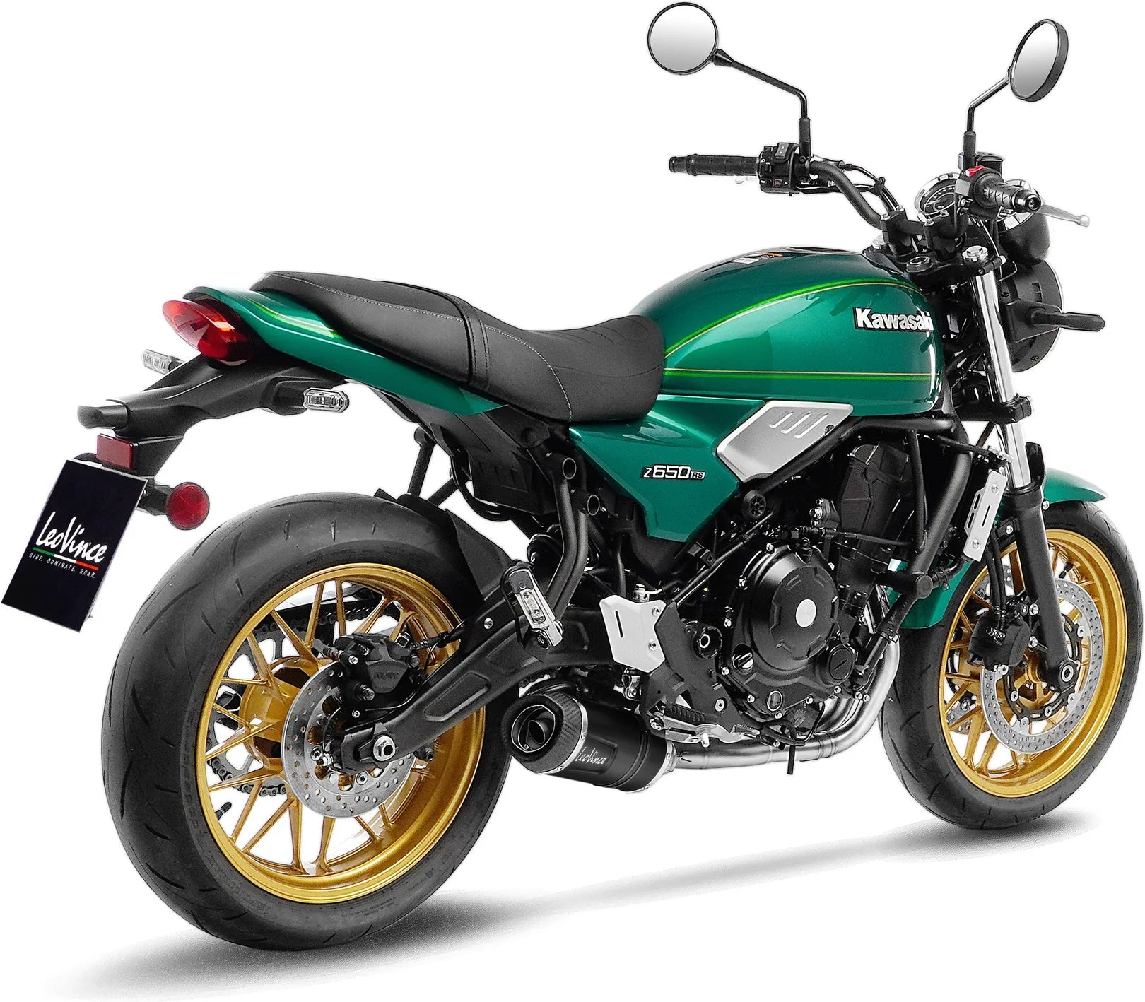 Komplette Auspuffanlage Ohne Katalysator Und Ohne Geräuschzulassung Lv One Evo Edelstahl Schwarz Endkappe Carbon Fiber - Leovince Kompatibel Mit Kawasaki Z 650 (2021-2026)