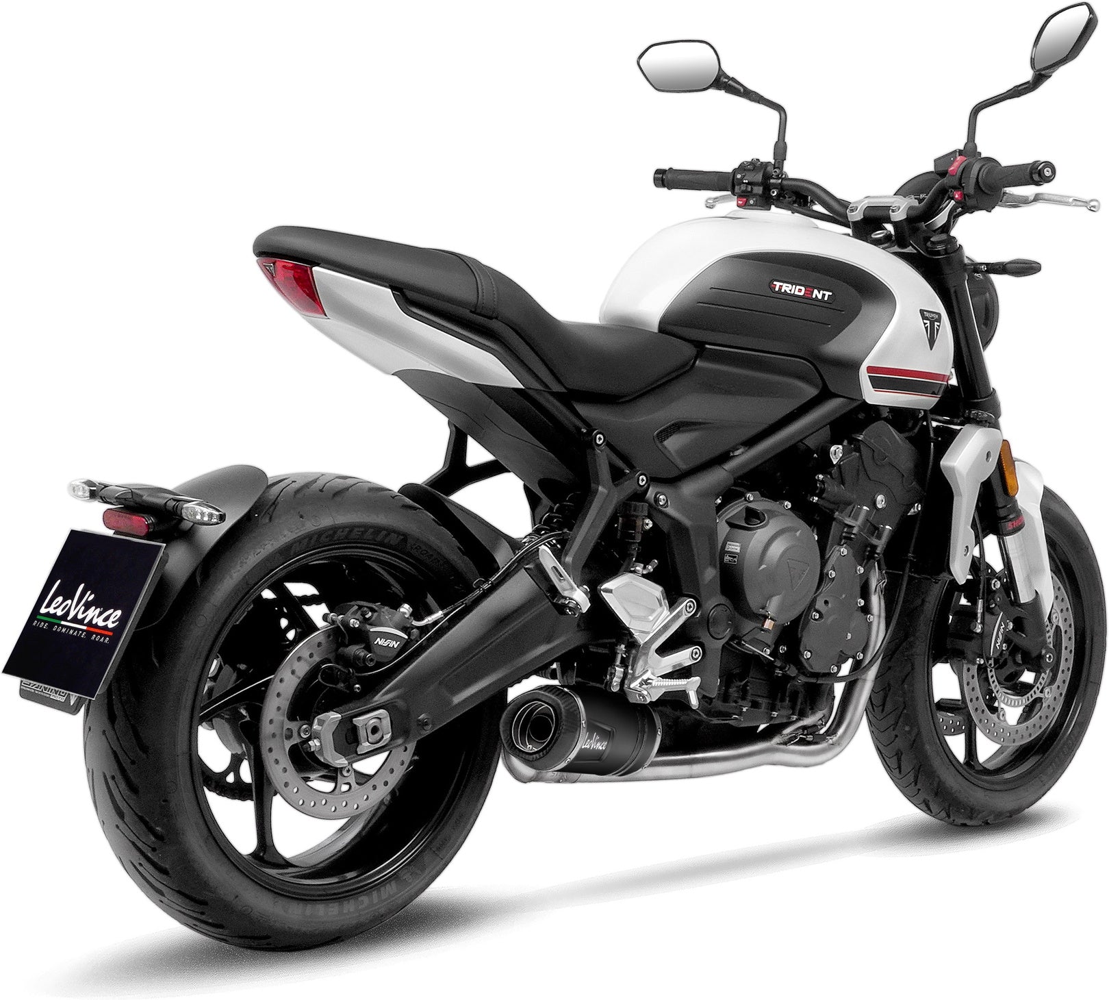 Complete Catalytic Exhaust System With Sound Certification Lv One Evo Steel Black Carbon Fiber End Cap - Leovince Compatible With Triumph Tiger 660 Sport (2022-2024)
