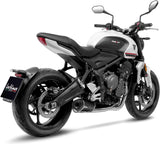 Komplette Auspuffanlage Ohne Katalysator Und Ohne Geräuschzulassung Lv One Evo Edelstahl Schwarz Endkappe Carbon Fiber - Leovince Kompatibel Mit Triumph Tiger 660 Sport (2022-2024)