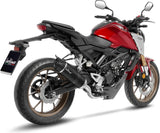 Komplette Auspuffanlage Ohne Katalysator Und Ohne Geräuschzulassung Lv One Evo Edelstahl Schwarz Endkappe Carbon Fiber - Leovince Kompatibel Mit Honda Cb 125 R Neo Sports Café (2021-2023)