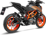 Auspuffendstück Mit Geräuschzulassung Lv One Evo Edelstahl Schwarz Endkappe Carbon Fiber - Leovince Kompatibel Mit Ktm 390 Duke (2021-2023)