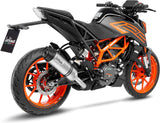 Auspuffendrohr Ohne Geräuschzulassung Lv One Evo Edelstahl Endkappe Carbon Fiber - Leovince Kompatibel Mit Ktm 125 Duke (2021-2023)