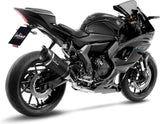 Komplette Auspuffanlage Ohne Katalysator Und Ohne Geräuschzulassung Factory S Edelstahl Schwarz Endkappe Carbon Fiber - Leovince Kompatibel Mit Yamaha Yzf-R7 700 (2021-2024)