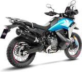 Auspuffendrohr Ohne Geräuschzulassung Lv One Evo Edelstahl Schwarz Endkappe Carbon Fiber - Leovince Kompatibel Mit Cfmoto Ibex 800 E (2022-2024)