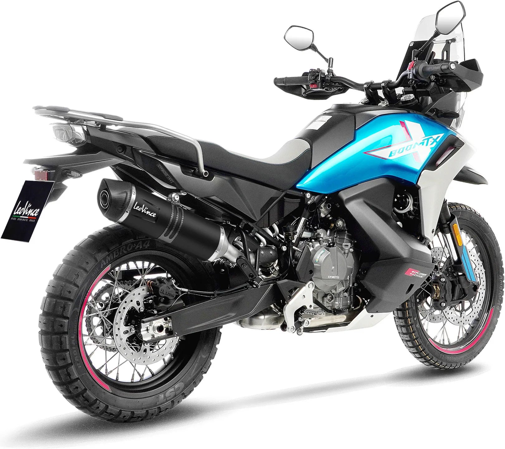 Auspuffendrohr Ohne Geräuschzulassung Lv One Evo Edelstahl Schwarz Endkappe Carbon Fiber - Leovince Kompatibel Mit Cfmoto 800 Mt-X (2025-2026)