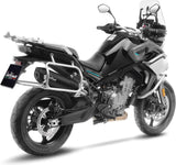Auspuffendstück Mit Geräuschzulassung Lv One Evo Edelstahl Schwarz Endkappe Carbon Fiber - Leovince Kompatibel Mit Cfmoto 800 Mt Explore (2022-2024)
