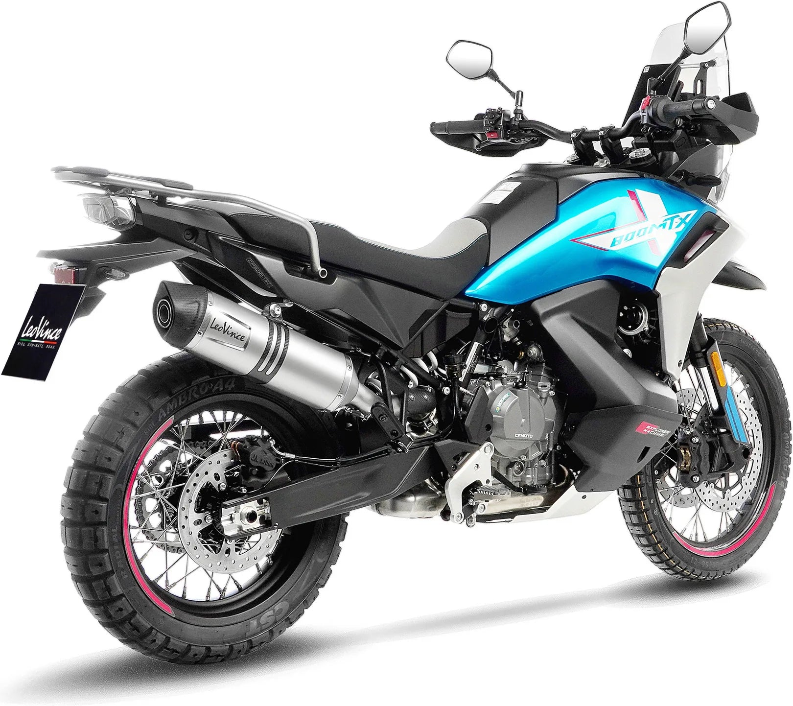 Auspuffendrohr Ohne Geräuschzulassung Lv One Evo Edelstahl Endkappe Carbon Fiber - Leovince Kompatibel Mit Cfmoto 800 Mt (2025-2026)