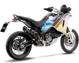 Auspuffendstück Mit Geräuschzulassung Lv One Evo Edelstahl Schwarz Endkappe Carbon Fiber - Leovince Kompatibel Mit Ducati Desert-X (2022-2024)
