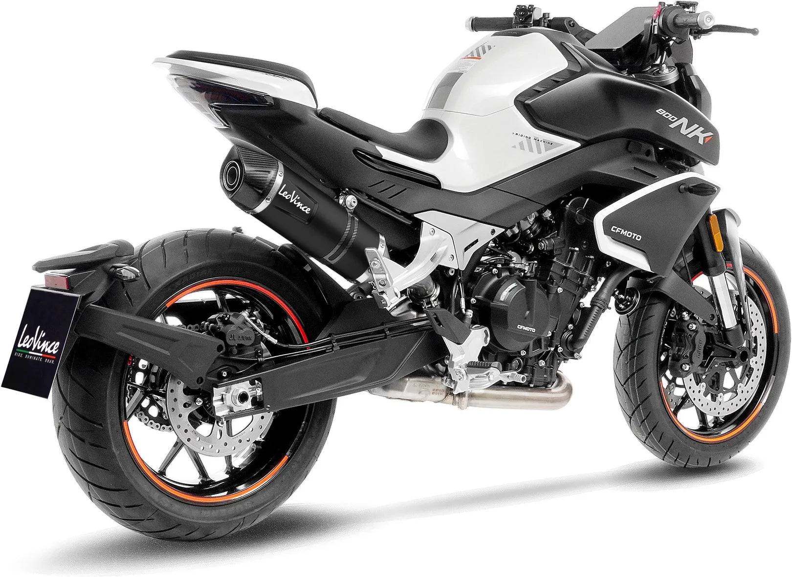 Auspuffendrohr Ohne Geräuschzulassung Lv One Evo Edelstahl Schwarz Endkappe Carbon Fiber - Leovince Kompatibel Mit Cfmoto 800 Nk Advanced (2023-2024)