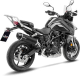 Auspuffendstück Mit Geräuschzulassung Lv One Evo Edelstahl Schwarz Endkappe Carbon Fiber - Leovince Kompatibel Mit Benelli Trk 702 - X (2023-2024)