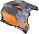 Offroad-Helm Für Motorrad Scorpion Exo Vx-16 Evo Air Polycarbonate Grau Orange Rod Grösse Xl