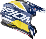 Offroad-Helm Für Motorrad Scorpion Exo Vx-16 Evo Air Polycarbonate Weiß Blau Gelb Analog Grösse L