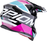 Offroad-Helm Für Motorrad Scorpion Exo Vx-16 Evo Air Polycarbonate Schwarz Metallic Blau Rosa Analog Grösse M
