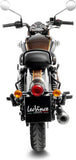Exhaust Tip With Noise Certification Classic Racer Steel Black Stainless Steel End Cap - Leovince Compatible With Royal Enfield Meteor 350 (2021-2024)
