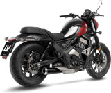 Auspuffendrohr Ohne Geräuschzulassung Classic Racer Edelstahl Schwarz Endkappe Edelstahl - Leovince Kompatibel Mit Moto Morini Calibro Custom (2024-2026)