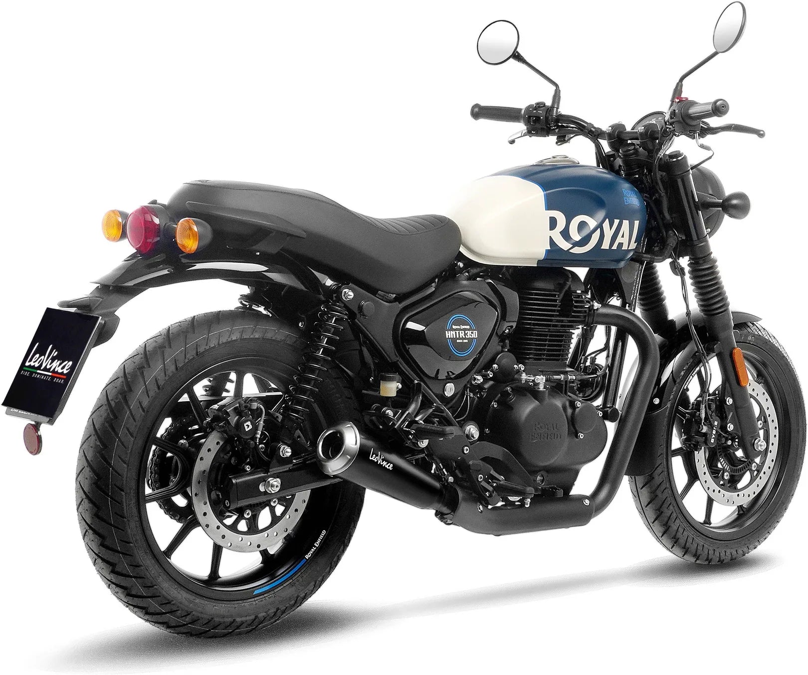 Auspuffendstück Mit Geräuschzulassung Gp One Edelstahl Endkappe Edelstahl - Leovince Kompatibel Mit Royal Enfield Hunter 350 (2022-2024)