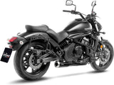 Komplette Auspuffanlage Ohne Katalysator Und Ohne Geräuschzulassung Gp One Edelstahl Full Schwarz Endkappe Edelstahl - Leovince Kompatibel Mit Kawasaki Vulcan 650 S (2017-2020)