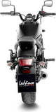 Komplette Auspuffanlage Ohne Katalysator Und Ohne Geräuschzulassung Gp One Edelstahl Full Schwarz Endkappe Edelstahl - Leovince Kompatibel Mit Kawasaki Vulcan 650 S (2017-2020)