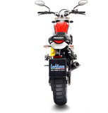 Auspuffendrohr Ohne Geräuschzulassung Lv-10 Edelstahl Schwarz Endkappe Edelstahl - Leovince Kompatibel Mit Ducati Scrambler 800 Desert Sled (2017-2020)