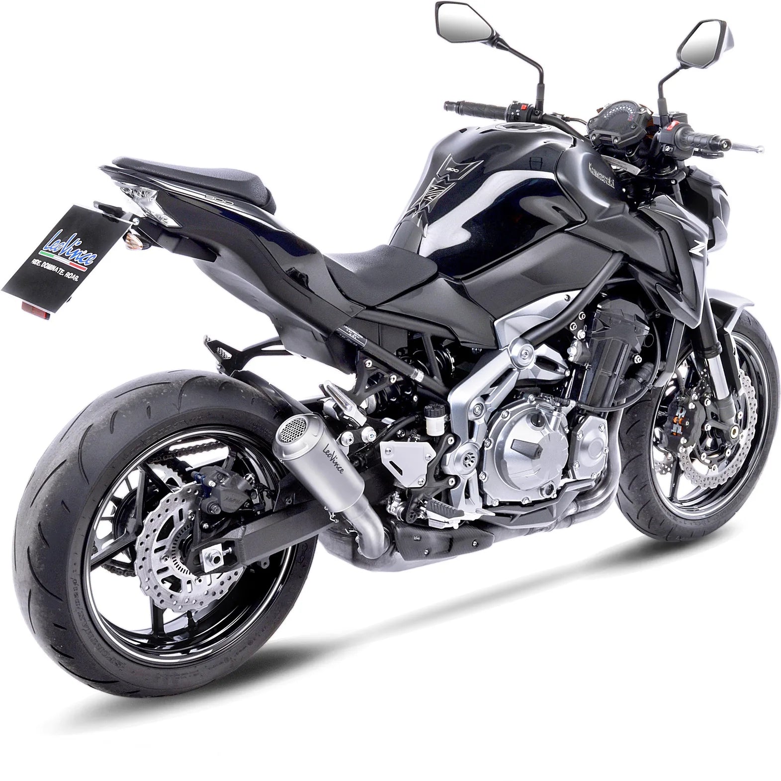 Auspuffendstück Mit Geräuschzulassung Lv-10 Edelstahl Endkappe Edelstahl - Leovince Kompatibel Mit Kawasaki Z 900 (2017-2019)
